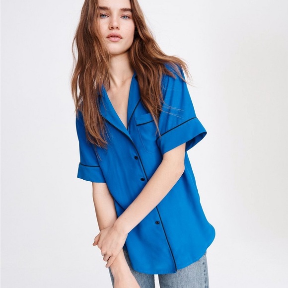 rag & bone Tops - RAG & BONE Luca Silk PJ Top Blouse Large